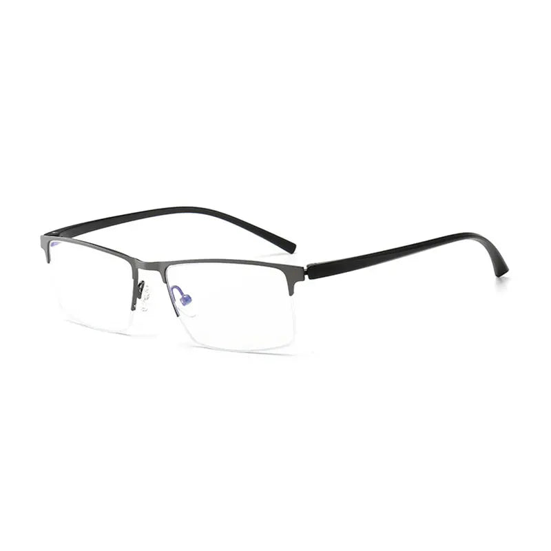 Half Rim Metal Frame Glasses Man and Woman TR90 Temple Arms Business Style Anti-Blue Lenses Retro Eyewears