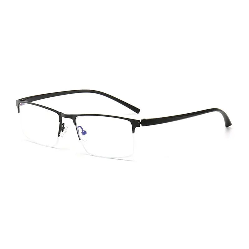 Half Rim Metal Frame Glasses Man and Woman TR90 Temple Arms Business Style Anti-Blue Lenses Retro Eyewears