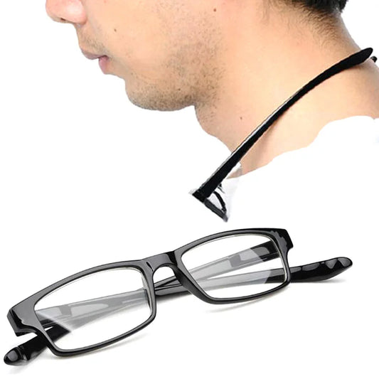 Hanging Neck Reading Glasses Men Women Comfortable Portable Presbyopic Glasses Black +1.5 2.5