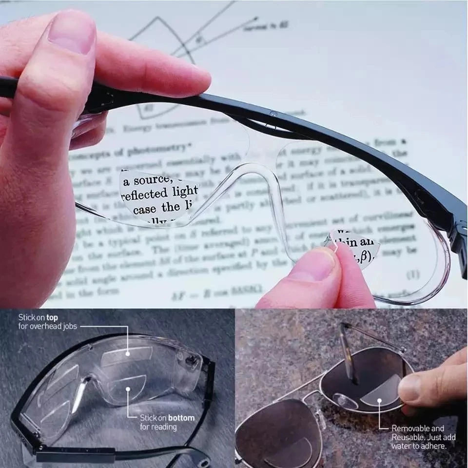 IENJOY Liquid Silicone Bifocal Lens Stick-on Bifocal Lenses Reusable Reading Glasses Sunglasses With Diopters Presbyopic Lens