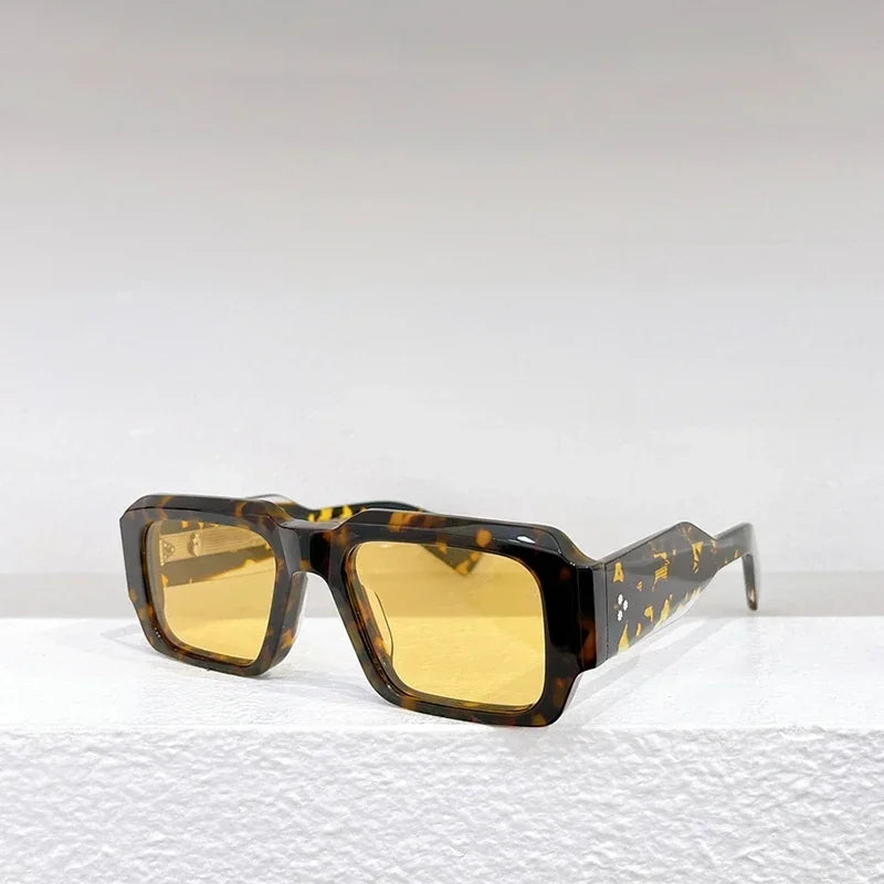 JMM MIGLIA Sunglasses for Men Vintage Square Acetate Luxury Designer Sunglasses Women Sun Glasses Blue Lenses Sunglass