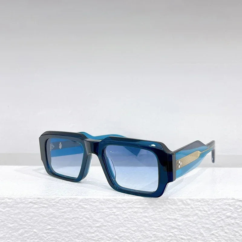 JMM MIGLIA Sunglasses for Men Vintage Square Acetate Luxury Designer Sunglasses Women Sun Glasses Blue Lenses Sunglass