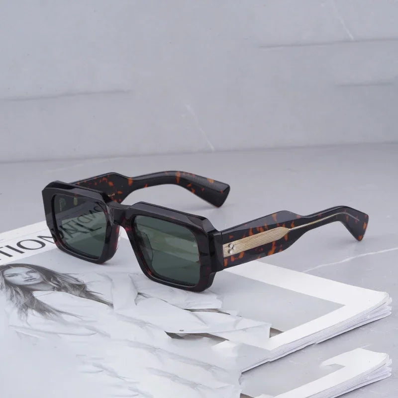 JMM MIGLIA Sunglasses for Men Vintage Square Acetate Luxury Designer Sunglasses Women Sun Glasses Blue Lenses Sunglass