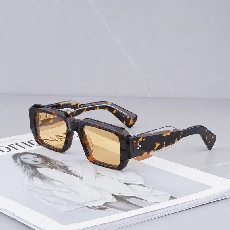 JMM MIGLIA Sunglasses for Men Vintage Square Acetate Luxury Designer Sunglasses Women Sun Glasses Blue Lenses Sunglass