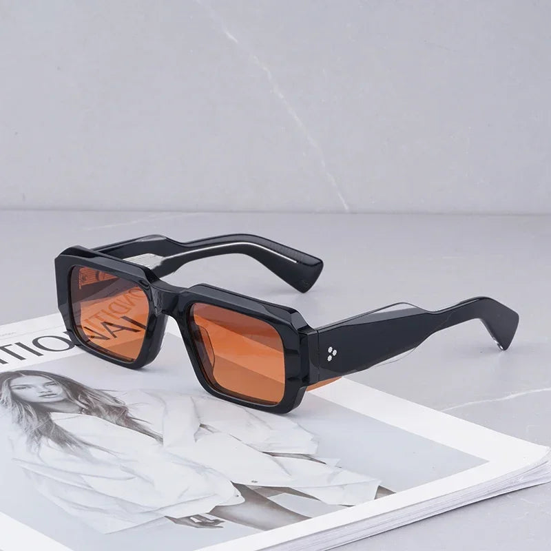 JMM MIGLIA Sunglasses for Men Vintage Square Acetate Luxury Designer Sunglasses Women Sun Glasses Blue Lenses Sunglass