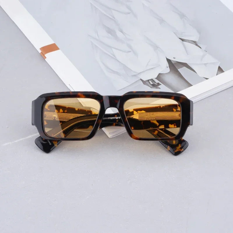 JMM MIGLIA Sunglasses for Men Vintage Square Acetate Luxury Designer Sunglasses Women Sun Glasses Blue Lenses Sunglass