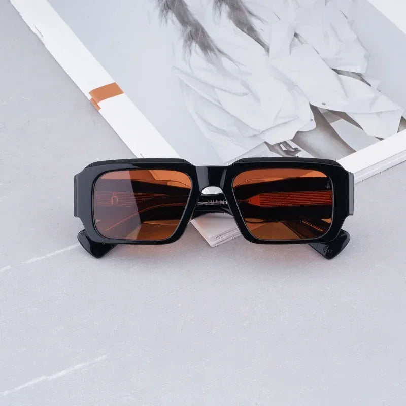 JMM MIGLIA Sunglasses for Men Vintage Square Acetate Luxury Designer Sunglasses Women Sun Glasses Blue Lenses Sunglass