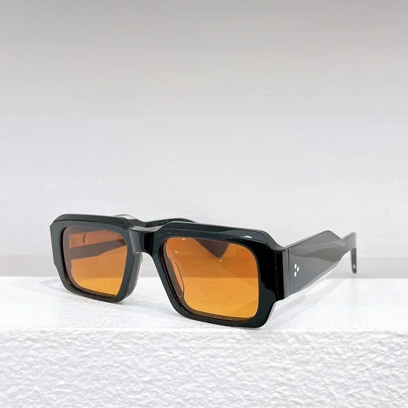 JMM MIGLIA Sunglasses for Men Vintage Square Acetate Luxury Designer Sunglasses Women Sun Glasses Blue Lenses Sunglass