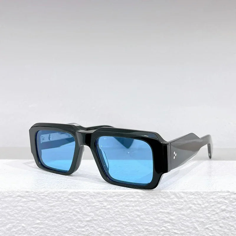 JMM MIGLIA Sunglasses for Men Vintage Square Acetate Luxury Designer Sunglasses Women Sun Glasses Blue Lenses Sunglass