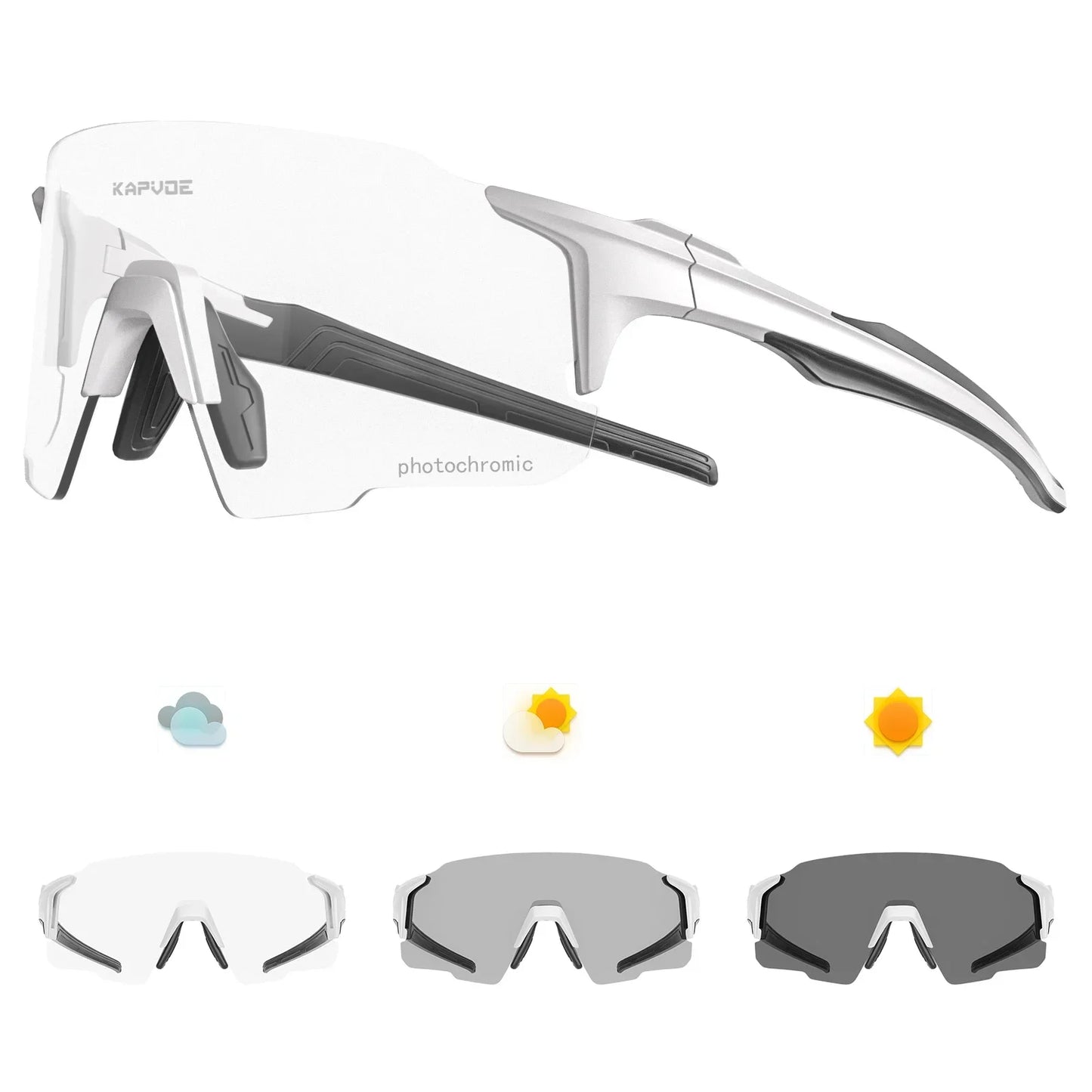 Kapvoe Photochromic Red Sunglasses Cycling Blue Outdoor Sports Bike Glasses Man MTB Fishing Glasses Eyewear Bicycle Goggles