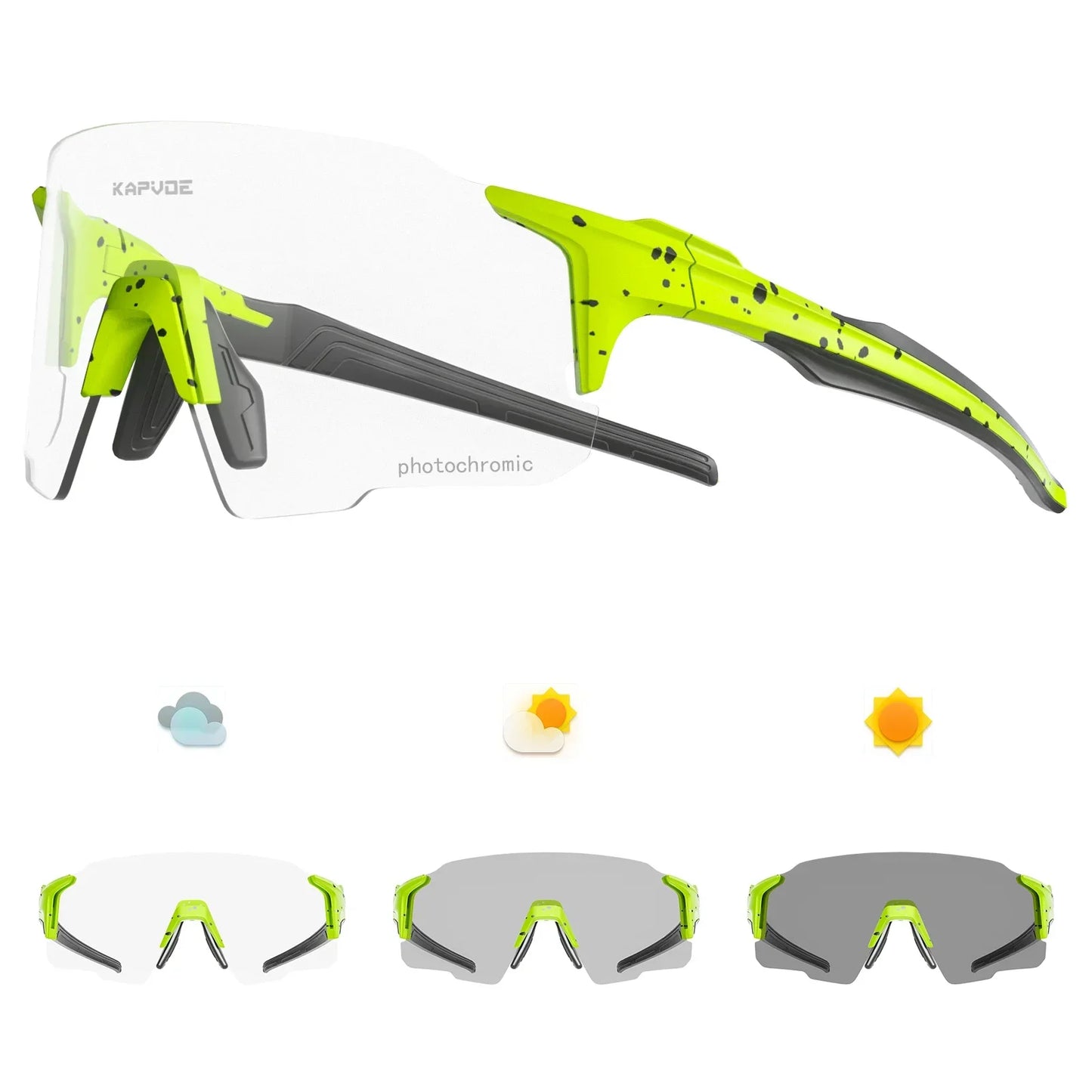 Kapvoe Photochromic Red Sunglasses Cycling Blue Outdoor Sports Bike Glasses Man MTB Fishing Glasses Eyewear Bicycle Goggles