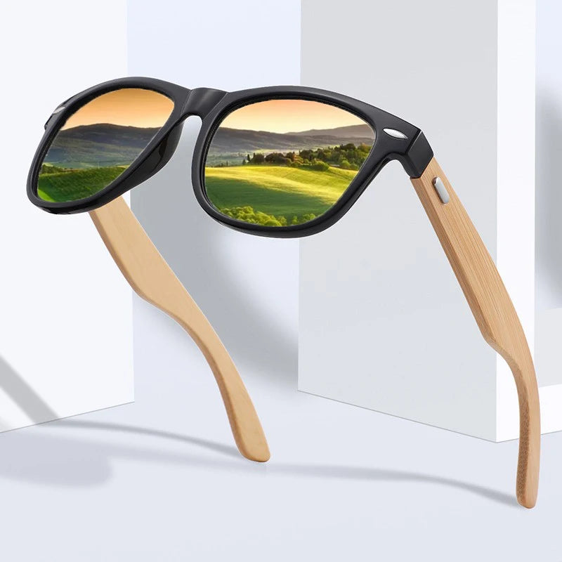 Luxury Designer Wooden Bamboo Sunglasses Classic Male Driving Riding UV400 Sports Sun Glasses Men Eyewear Eyeglasses