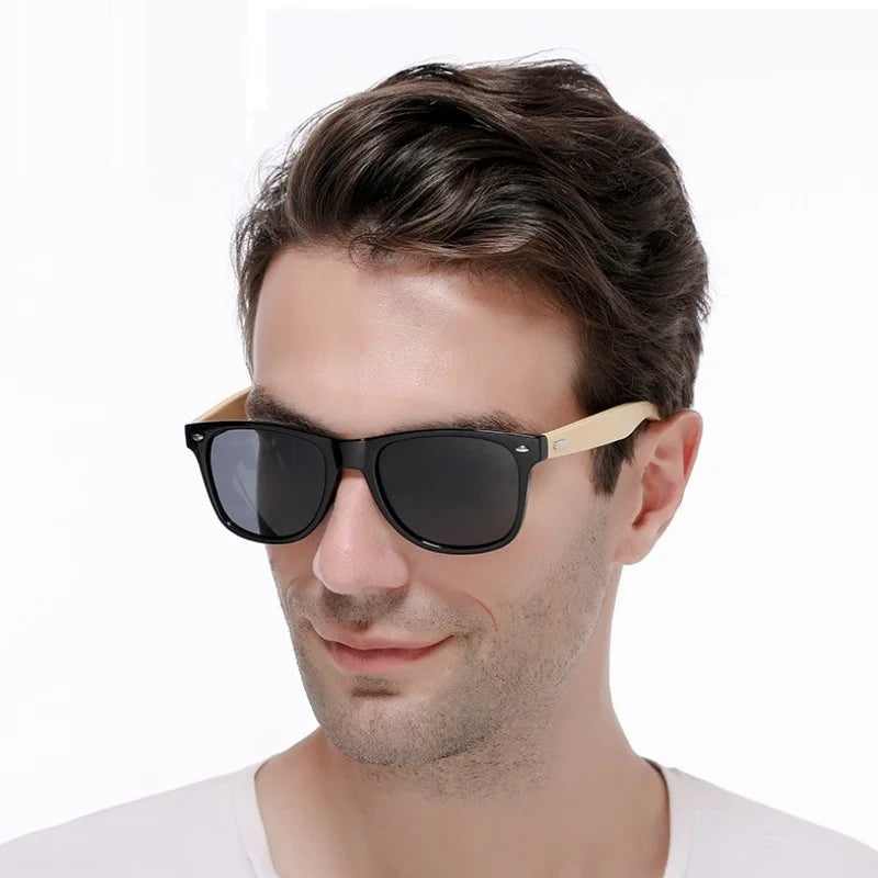 Luxury Designer Wooden Bamboo Sunglasses Classic Male Driving Riding UV400 Sports Sun Glasses Men Eyewear Eyeglasses