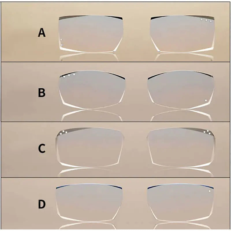 MR-7 Lenses for Men Rimless Diamond Cutted Glasses Frame,Customized Shape Choices and Optional Colors