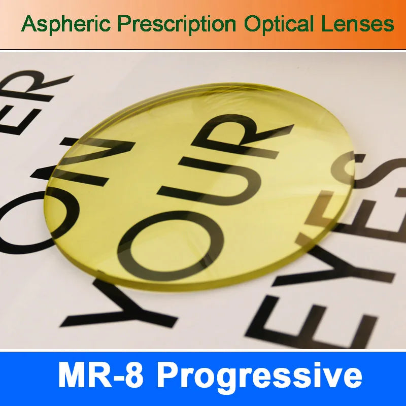 MR-8 Super Tough Tinted Progressive Aspheric Prescription Lens Eyeglasses Optical Lenses for Diamond Cutted Rimless Glasses