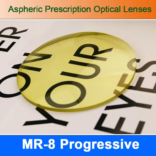MR-8 Super Tough Tinted Progressive Aspheric Prescription Lens Eyeglasses Optical Lenses for Diamond Cutted Rimless Glasses