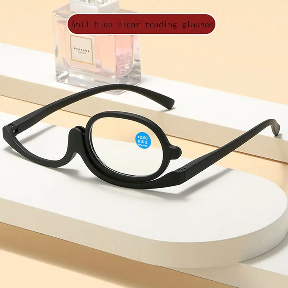 Magnifying Rotating Makeup Reading Glasses Flip Down Lenses Cosmetic Glasses Colourful Frame +1.0-4.0