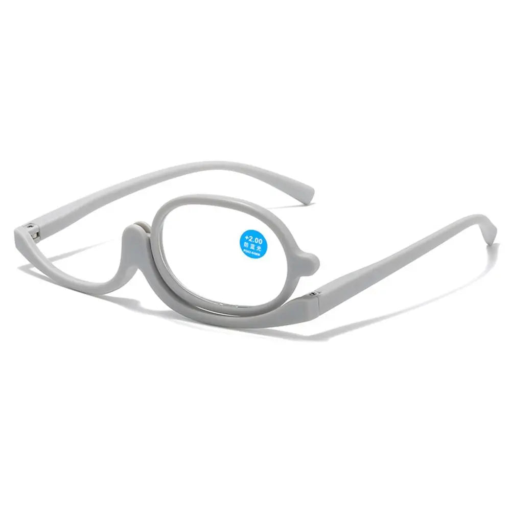 Magnifying Rotating Makeup Reading Glasses Flip Down Lenses Cosmetic Glasses Colourful Frame +1.0-4.0