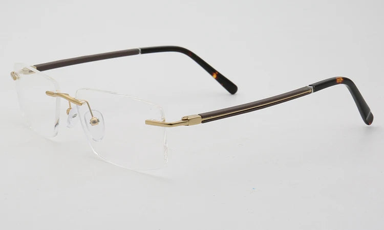 Men Rimless Eyeglasses Frame Strong Optical Frame Prescription Spectacle Frameless Glasses Lenses Size Width Shape Adjustable