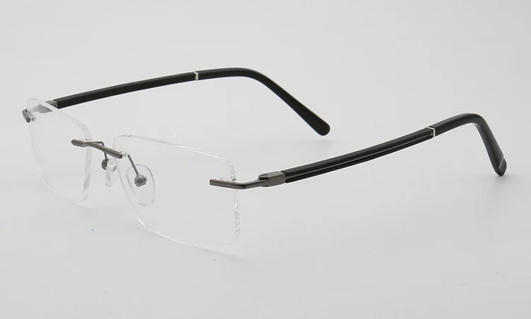 Men Rimless Eyeglasses Frame Strong Optical Frame Prescription Spectacle Frameless Glasses Lenses Size Width Shape Adjustable