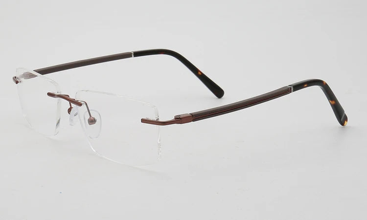Men Rimless Eyeglasses Frame Strong Optical Frame Prescription Spectacle Frameless Glasses Lenses Size Width Shape Adjustable