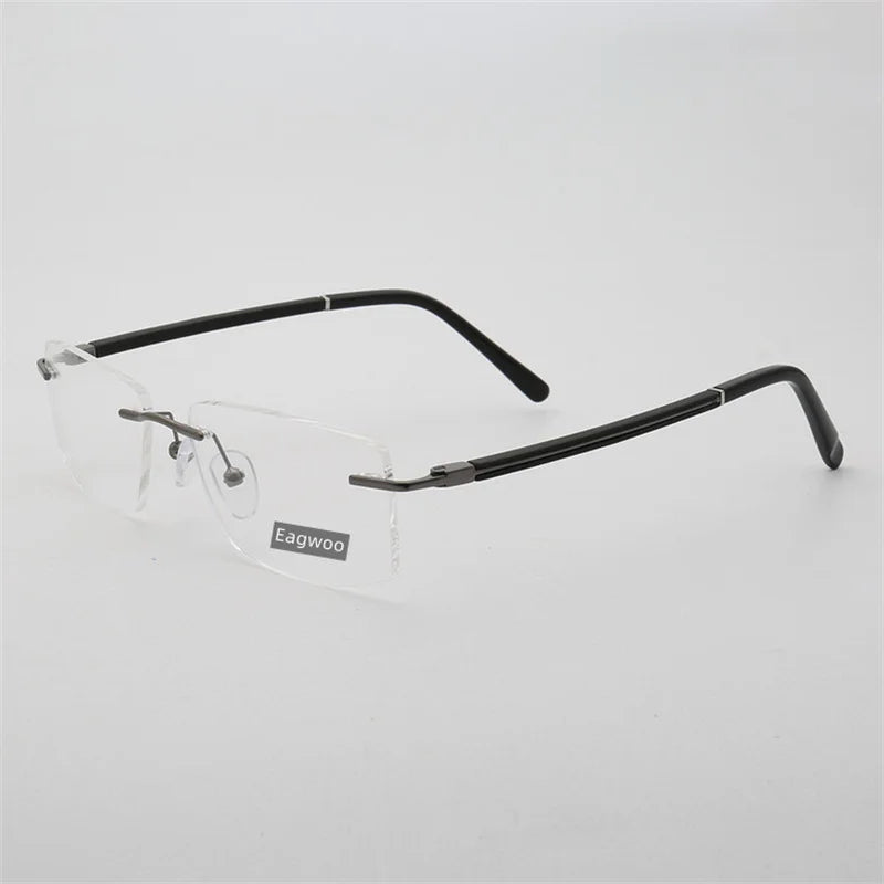 Men Rimless Eyeglasses Frame Strong Optical Frame Prescription Spectacle Frameless Glasses Lenses Size Width Shape Adjustable