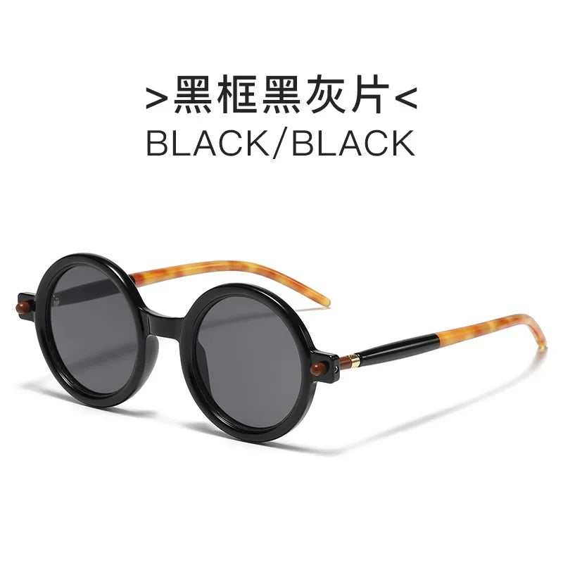 Modern Versatile Street Photos Sunglasses Flat Lenses Vintage Sunglasses for Women Artistic Round Frame Sun Glasses Очки