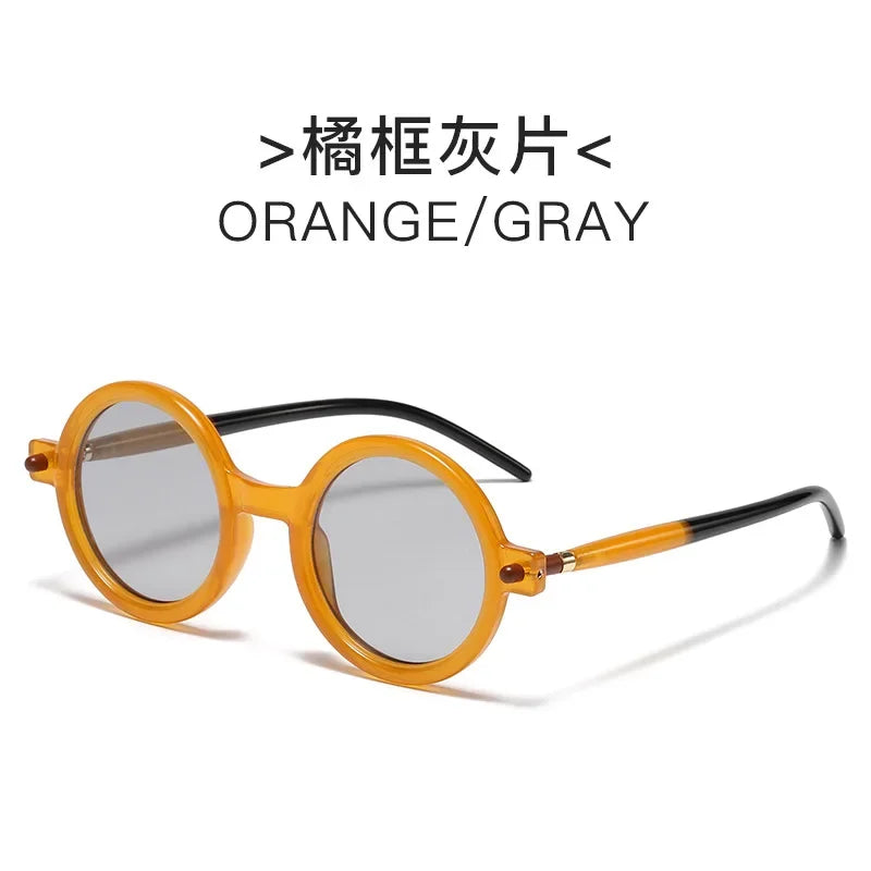 Modern Versatile Street Photos Sunglasses Flat Lenses Vintage Sunglasses for Women Artistic Round Frame Sun Glasses Очки