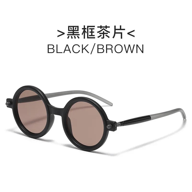 Modern Versatile Street Photos Sunglasses Flat Lenses Vintage Sunglasses for Women Artistic Round Frame Sun Glasses Очки