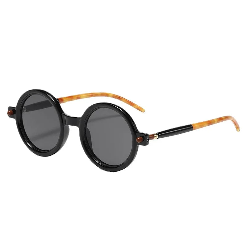 Modern Versatile Street Photos Sunglasses Flat Lenses Vintage Sunglasses for Women Artistic Round Frame Sun Glasses Очки