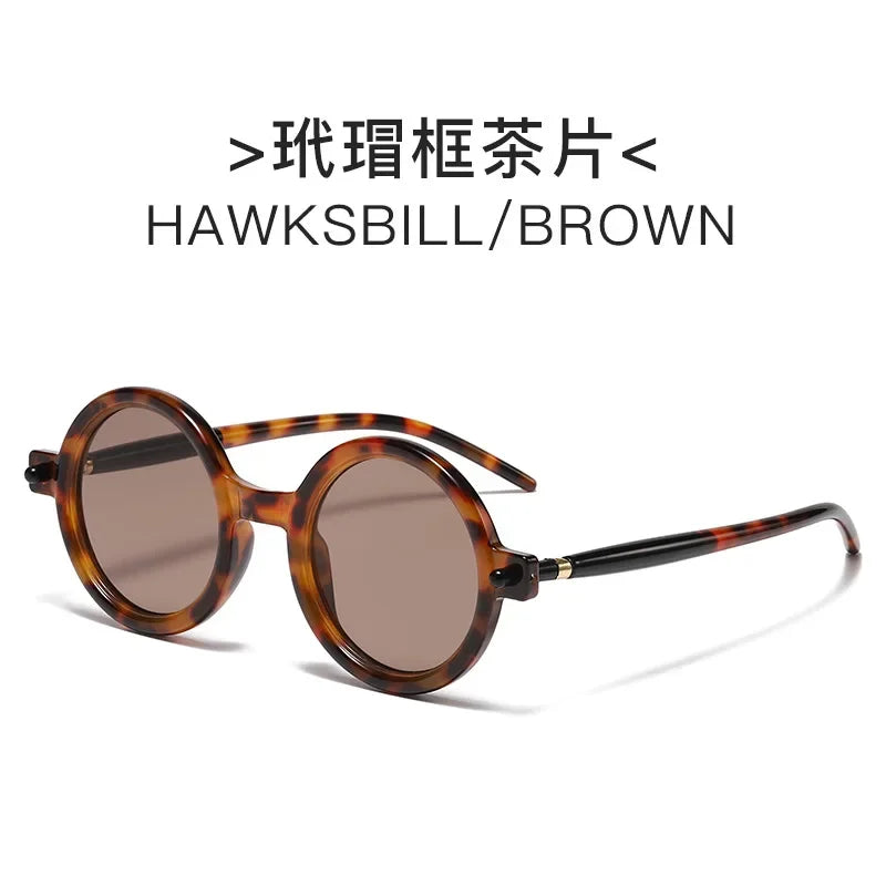 Modern Versatile Street Photos Sunglasses Flat Lenses Vintage Sunglasses for Women Artistic Round Frame Sun Glasses Очки