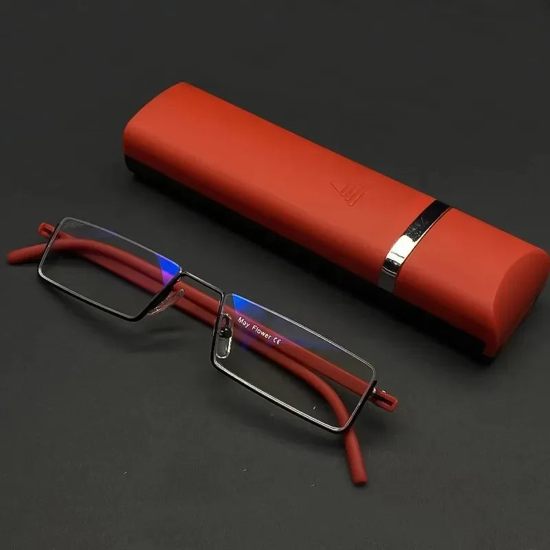 New TR90 Presbyopic Glasses Man Blue Light Reading Glasses Men Metal Square Glasses For Sight Plus Lenses +1.75+2.25+2.75