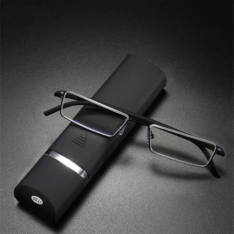 New TR90 Presbyopic Glasses Man Blue Light Reading Glasses Men Metal Square Glasses For Sight Plus Lenses +1.75+2.25+2.75