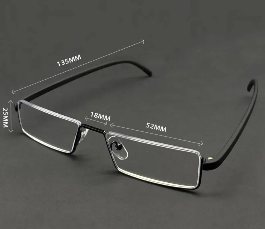 New TR90 Presbyopic Glasses Man Blue Light Reading Glasses Men Metal Square Glasses For Sight Plus Lenses +1.75+2.25+2.75