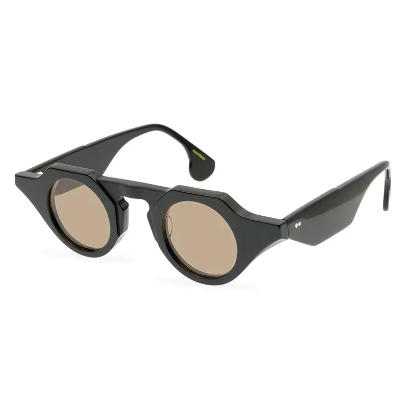 Occhiali da sole in acetato spesso poligonale Occhiali da sole con lenti rotonde Protezione UV Occhiali da sole firmati Sonnenbrille Herren