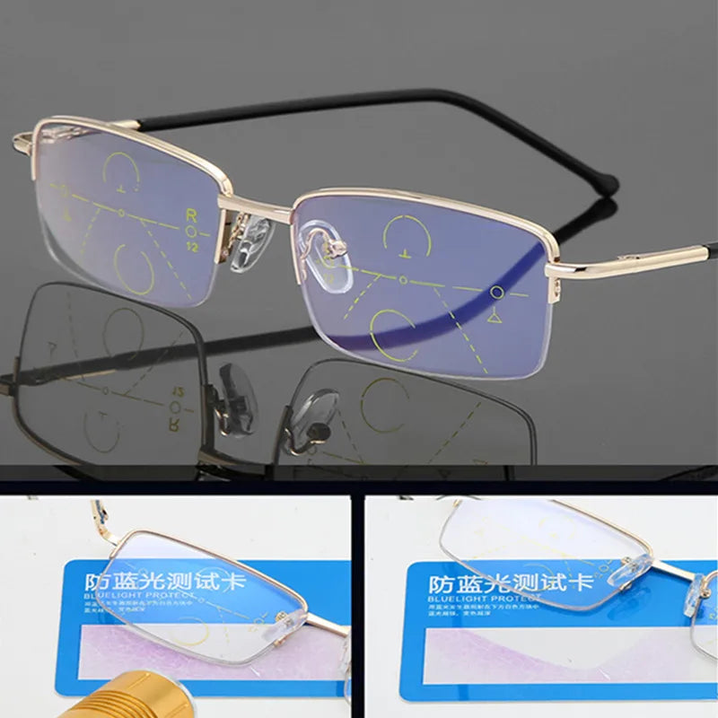Quality Progressive Multifocal Bifocal Reading Glasses Men Women Anti Blue Light Optics Eyeglasses Anti-Computer Radiation Cheap