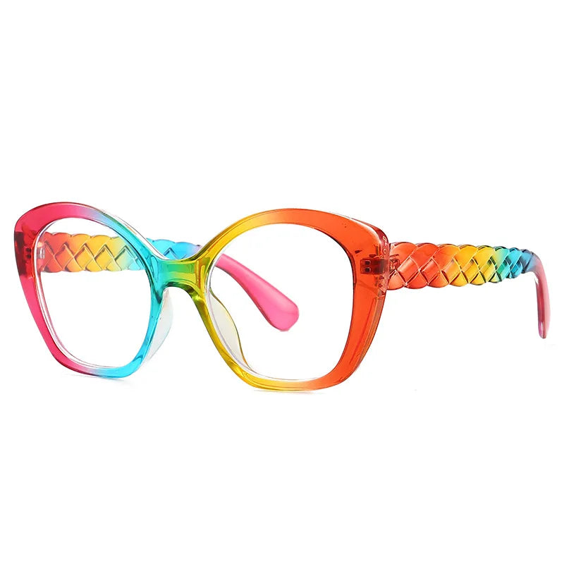 Rainbow Cat Eye Sunglasses for Women Designer Style Reflective Lenses Oversized Cateyes Shades Gafas de sol