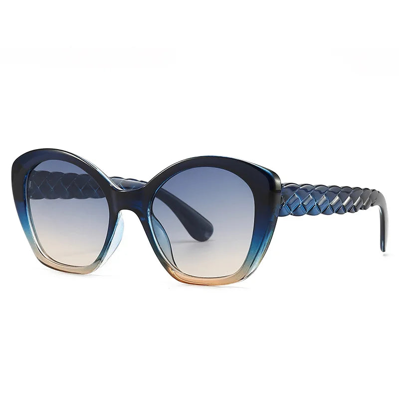 Rainbow Cat Eye Sunglasses for Women Designer Style Reflective Lenses Oversized Cateyes Shades Gafas de sol