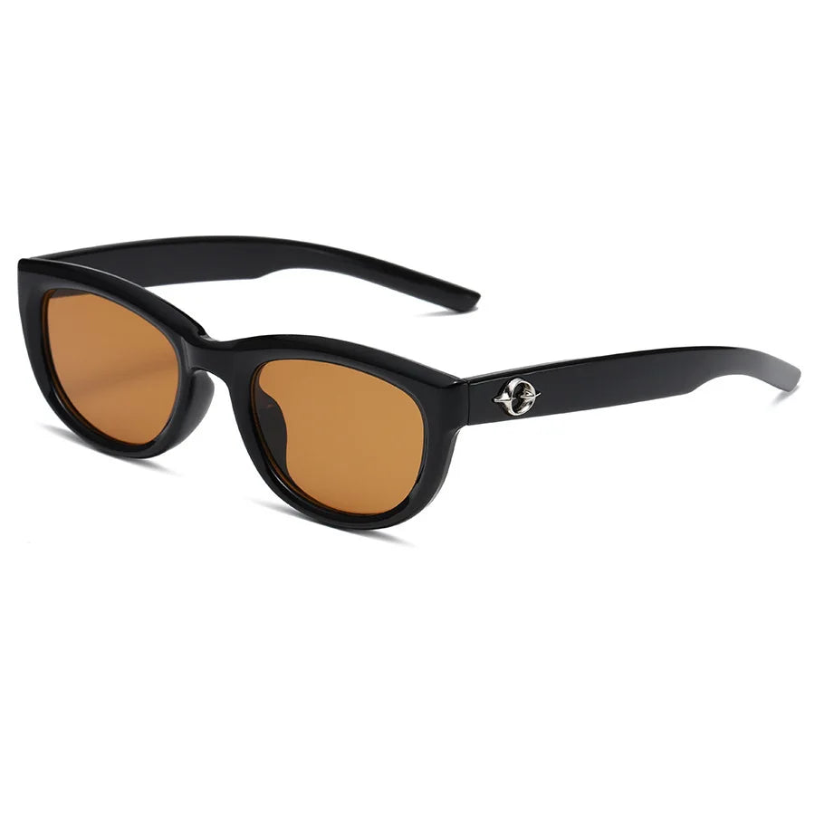 Retro Oval Frame Sunglasses Personality Catwalk Small Frame Sunglasses Glasses Men's/Women's Universal UV400 Eyewear