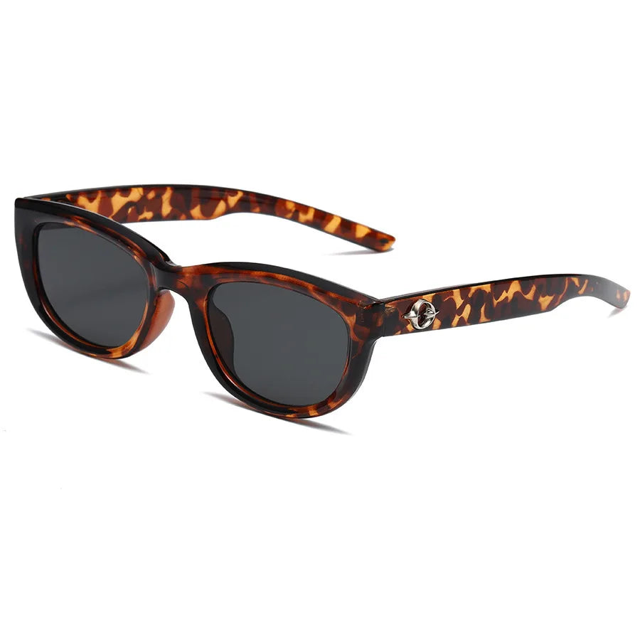 Retro Oval Frame Sunglasses Personality Catwalk Small Frame Sunglasses Glasses Men's/Women's Universal UV400 Eyewear
