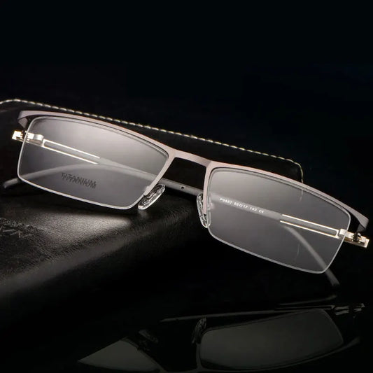 Retro Square Reading Glasses men Anti Blue Ray Customized Myopia Frame Oversize Rim Bluecut Lenses Flexible glasses