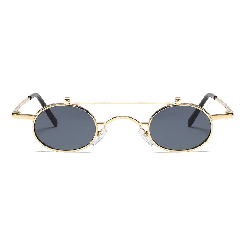 Round Frame Mirror Hip Hop Versatile Sunglass Women Metal Trendy Sunglasses for Men Luxury Designer Vintage Sun Glasses