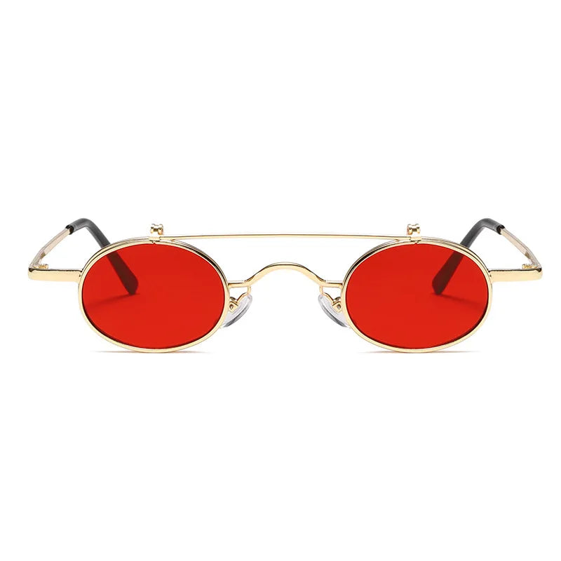 Round Frame Mirror Hip Hop Versatile Sunglass Women Metal Trendy Sunglasses for Men Luxury Designer Vintage Sun Glasses