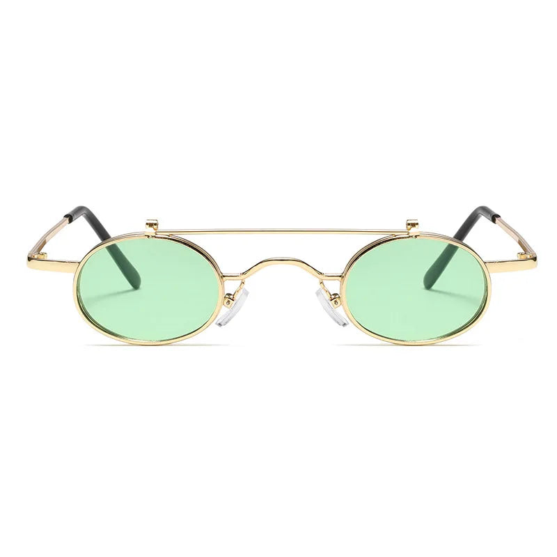 Round Frame Mirror Hip Hop Versatile Sunglass Women Metal Trendy Sunglasses for Men Luxury Designer Vintage Sun Glasses