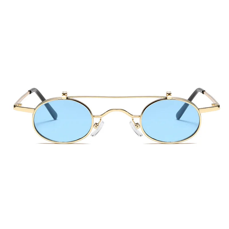 Round Frame Mirror Hip Hop Versatile Sunglass Women Metal Trendy Sunglasses for Men Luxury Designer Vintage Sun Glasses