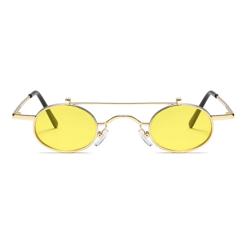 Round Frame Mirror Hip Hop Versatile Sunglass Women Metal Trendy Sunglasses for Men Luxury Designer Vintage Sun Glasses