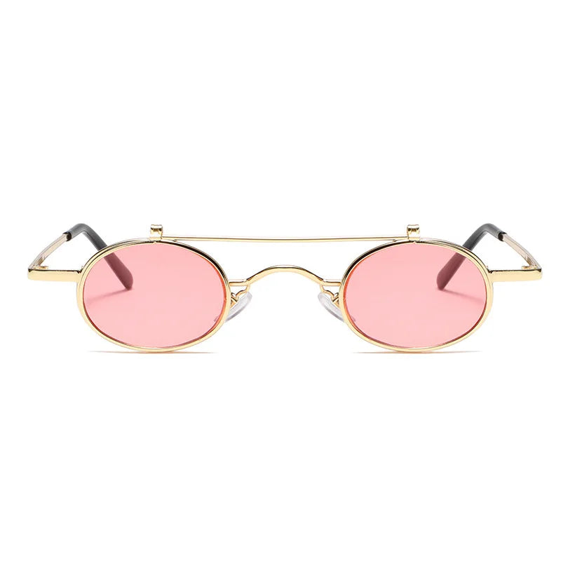 Round Frame Mirror Hip Hop Versatile Sunglass Women Metal Trendy Sunglasses for Men Luxury Designer Vintage Sun Glasses