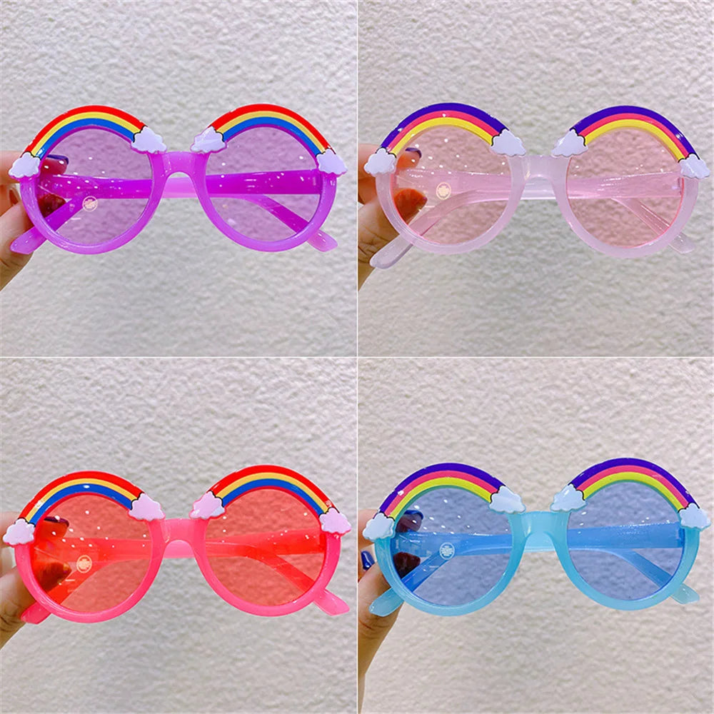 Round Sunglasses Kids Rainbow Sun Glasses Girls Children Colorful Eye Lenses Baby Shades Boys Yellow Eyeglasses Driver Goggles