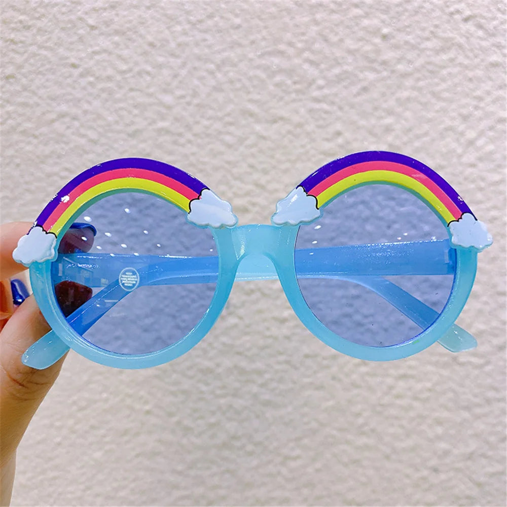 Round Sunglasses Kids Rainbow Sun Glasses Girls Children Colorful Eye Lenses Baby Shades Boys Yellow Eyeglasses Driver Goggles