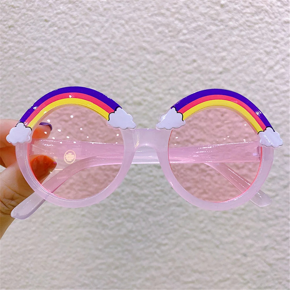 Round Sunglasses Kids Rainbow Sun Glasses Girls Children Colorful Eye Lenses Baby Shades Boys Yellow Eyeglasses Driver Goggles